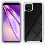 Wholesale Google Pixel 4 Clear Dual Defense Hybrid Case (White)